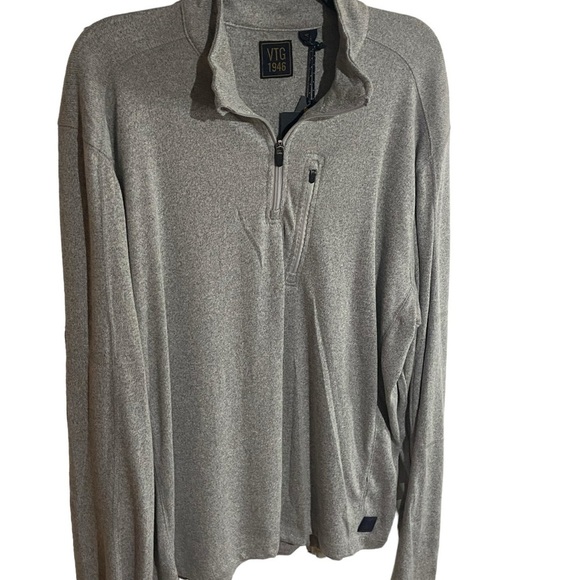 Vintage 1946 "Space Dye" 1/4 Zip Pullover Light Grey - Picture 2 of 7